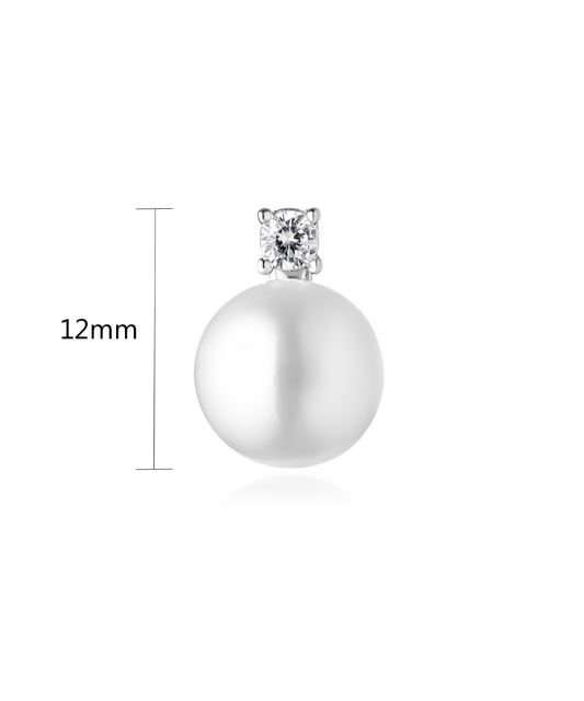 Sterling silver pendant with pearl and zirconium