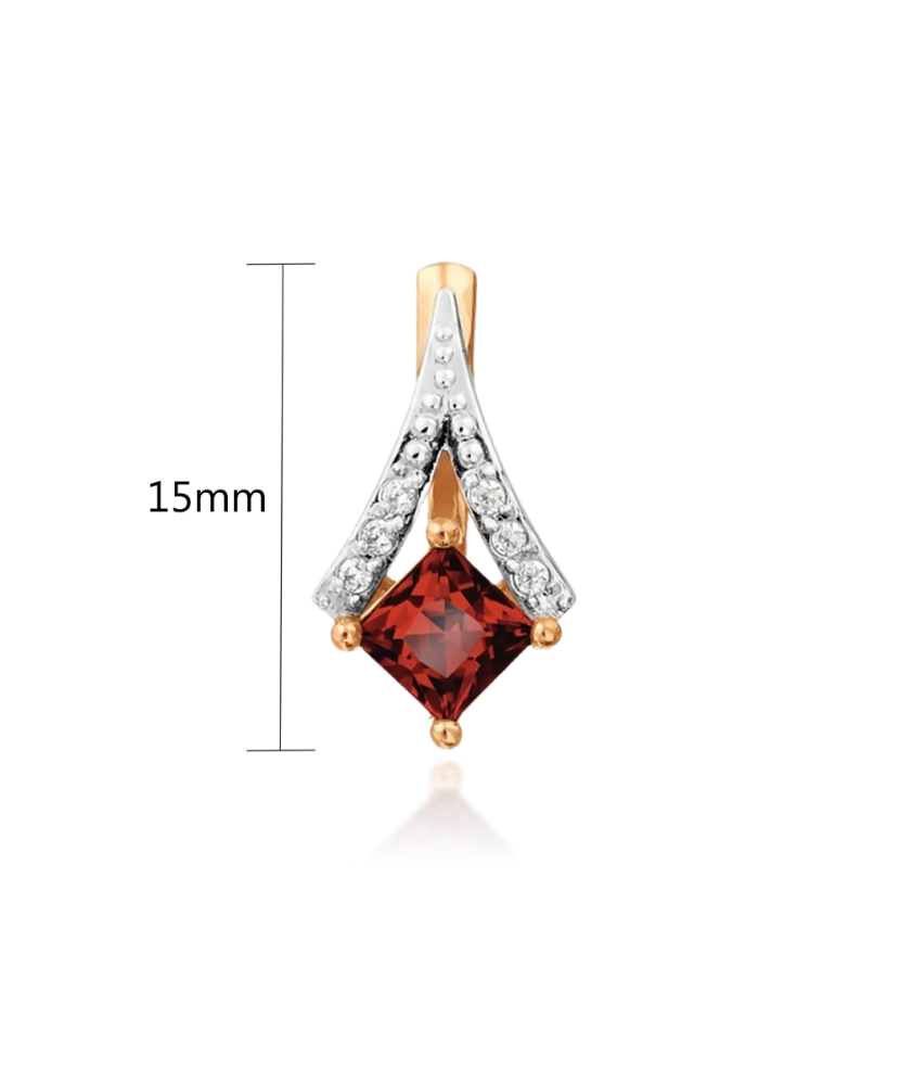 Gold pendant with garnet and zircons