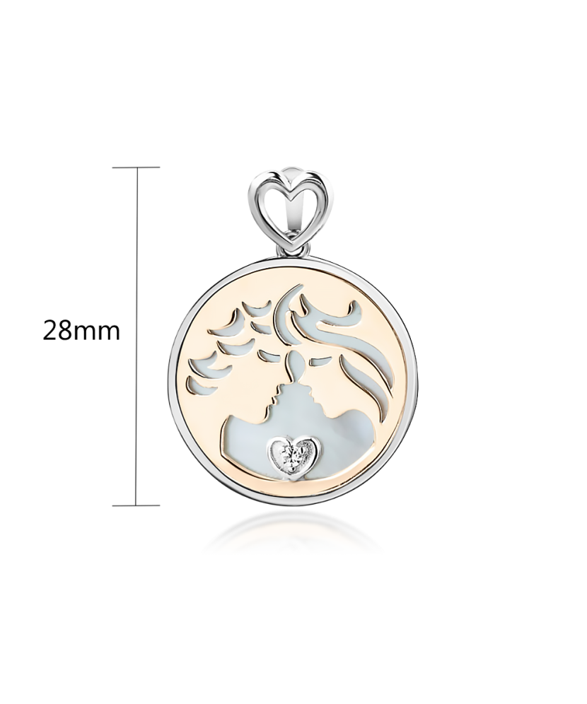 Sterling silver pendant with zirconium "Pora"  gold plated