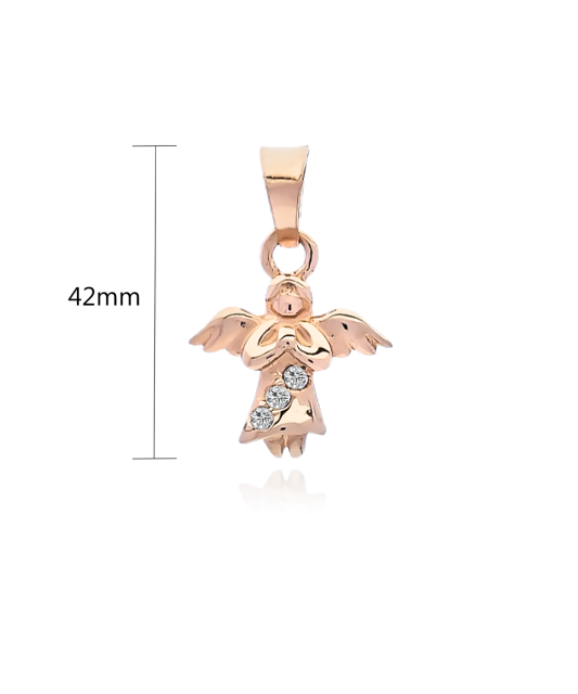 Gold pendant with zircons "angel"