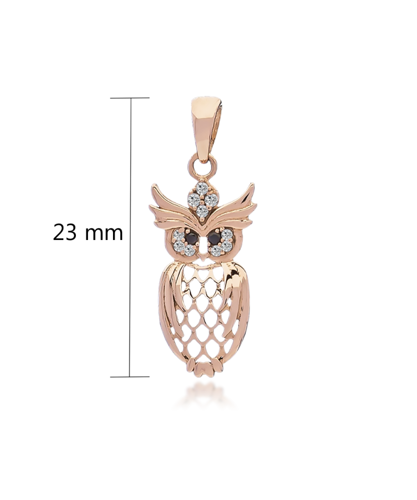 Gold pendant with zircons "owl "
