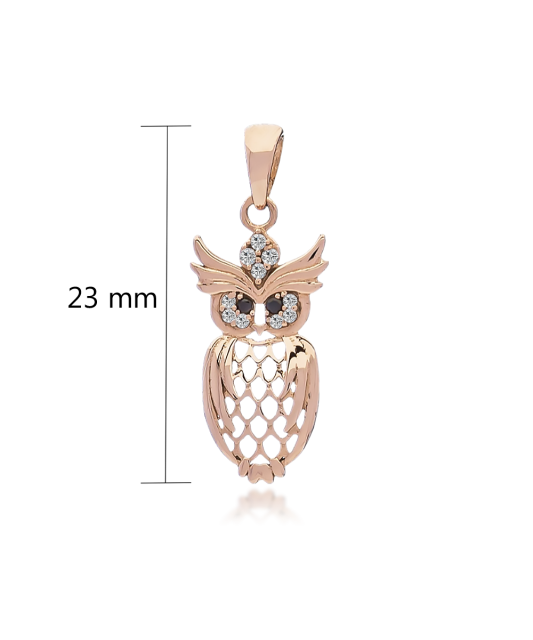 Gold pendant with zircons "owl "