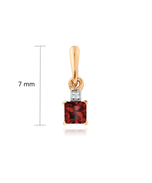 Gold pendant with garnet and zircons