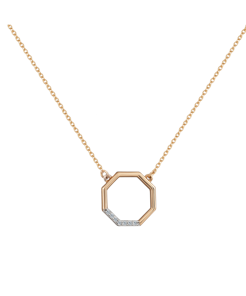 Gold chain with diamond pendant