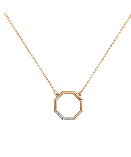 Gold chain with diamond pendant