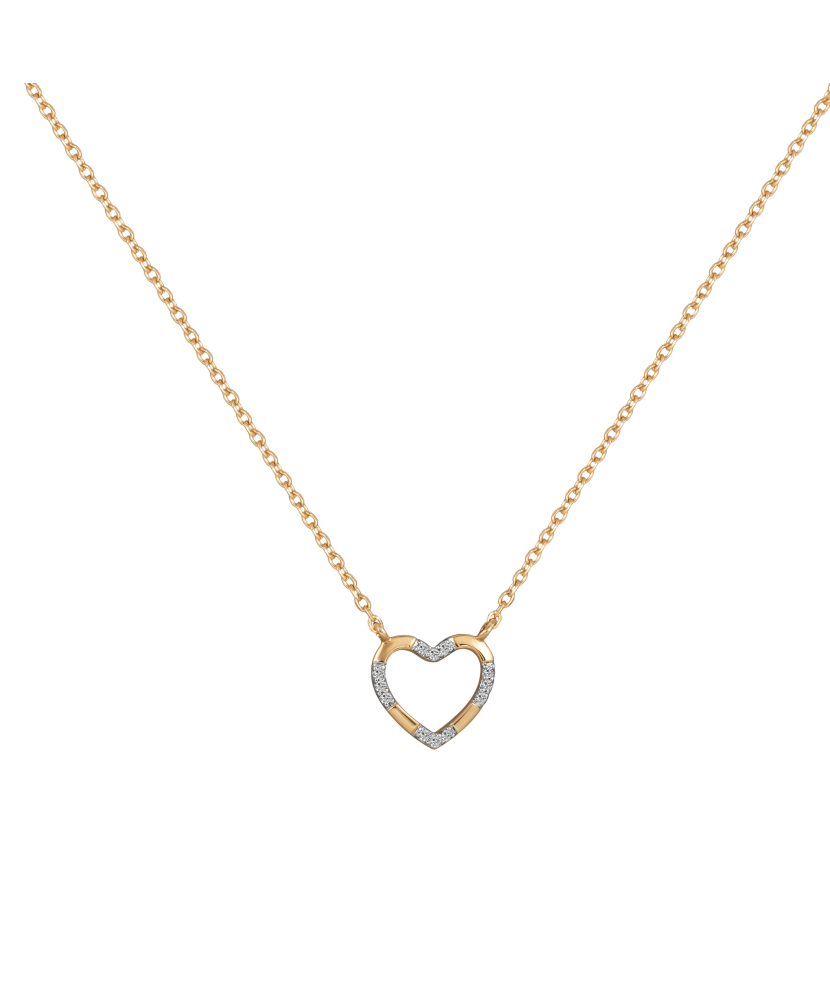 Gold chain with diamond pendant "Heart"