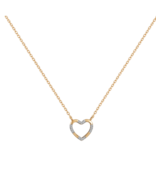 Gold chain with diamond pendant "Heart"