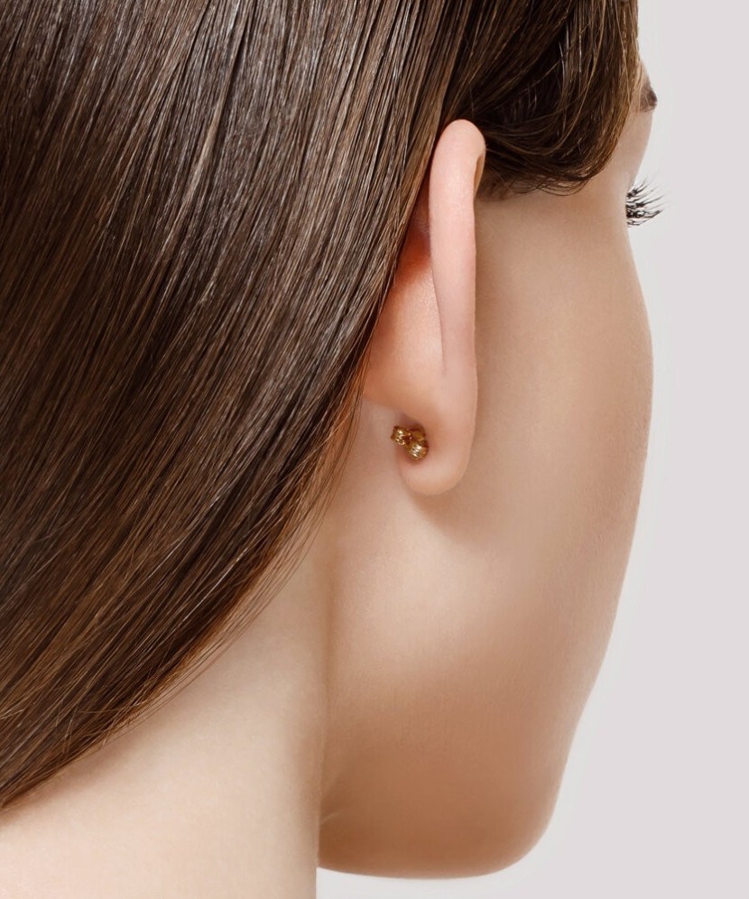 Gold earrings with zircons