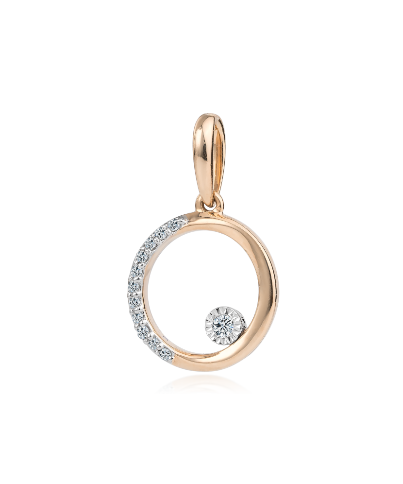 Gold pendant with diamonds
