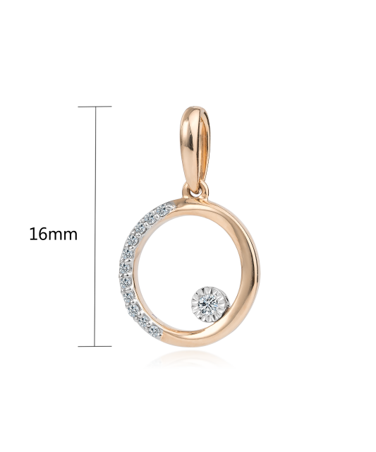 Gold pendant with diamonds