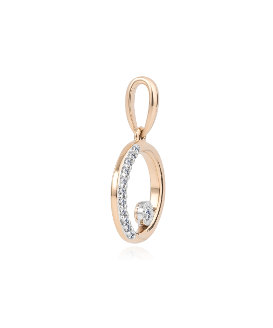 Gold pendant with diamonds