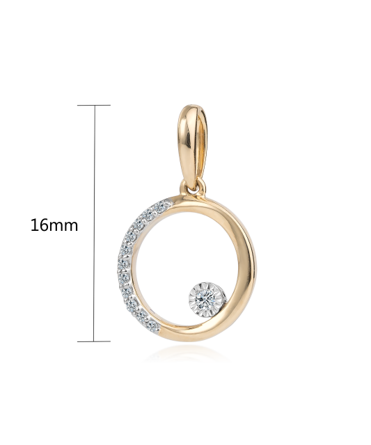 Yellow Gold pendant with diamonds