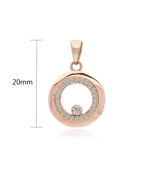 Gold pendant with zircons