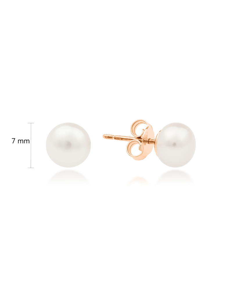 Gold earrings with pearl 7mm