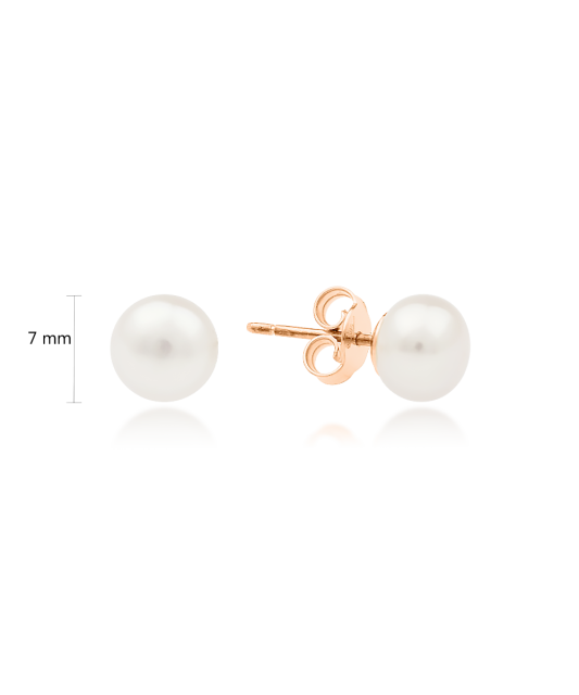 Gold earrings with pearl 7mm