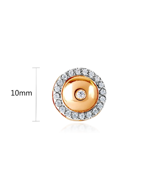 Doubles Gold pendant with zircons