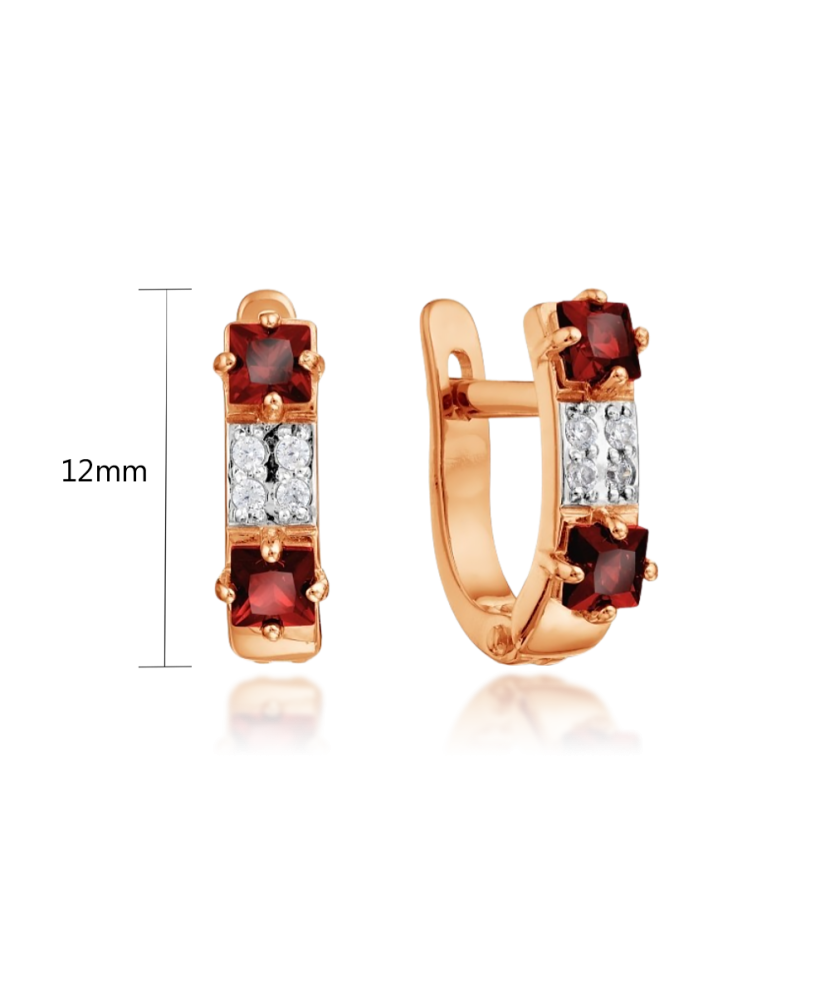 Gold earrings with zircons