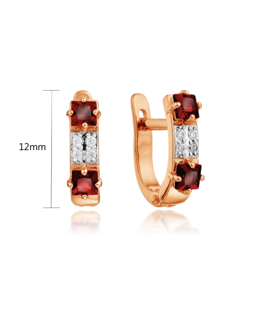 Gold earrings with zircons