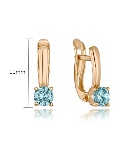 Gold earrings with zirconium