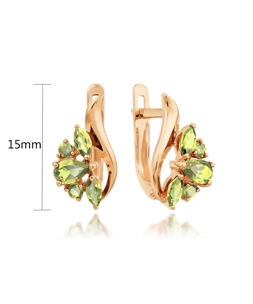 Auksiniai auskarai su chrizolitais  - Goldinga