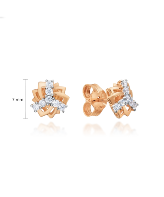 Gold earrings with zircons