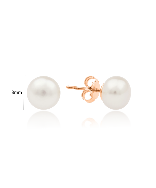 Auksiniai auskarai su natūraliais perlais 8 mm  - Goldinga