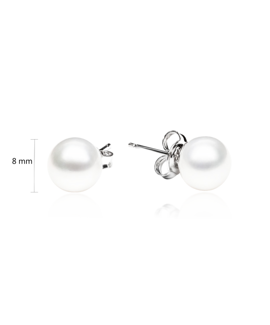 Sterling silver earrings with natural pearls