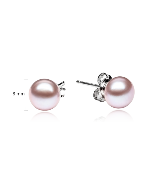 Sterling silver earrings with natural pearls