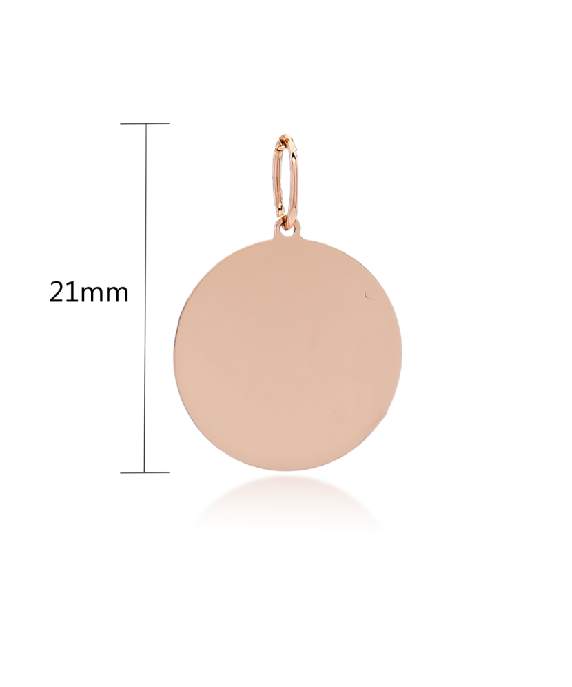 Gold pendant "plate" 14mm