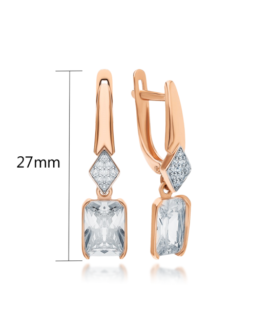 Auksiniai auskarai su cirkoniais  - Goldinga