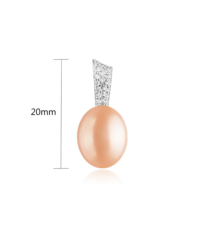 Pearl pendant with zircons and silver