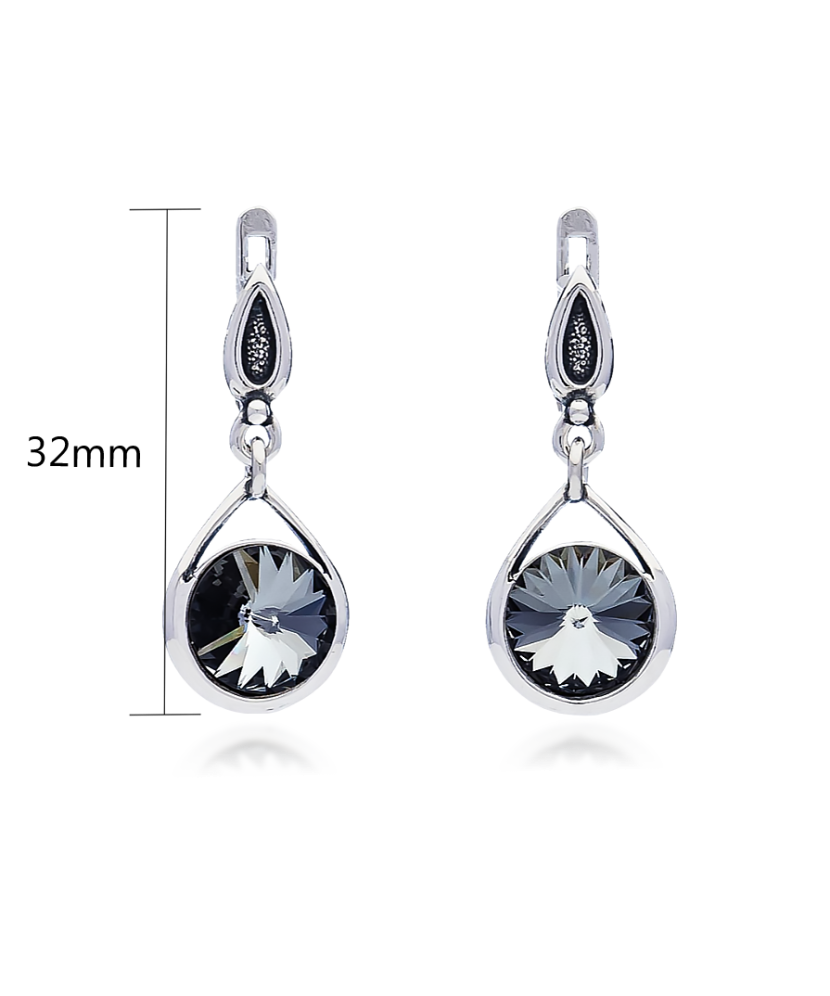 Sterling silver earrings with crystal