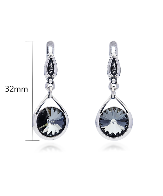 Sterling silver earrings with crystal