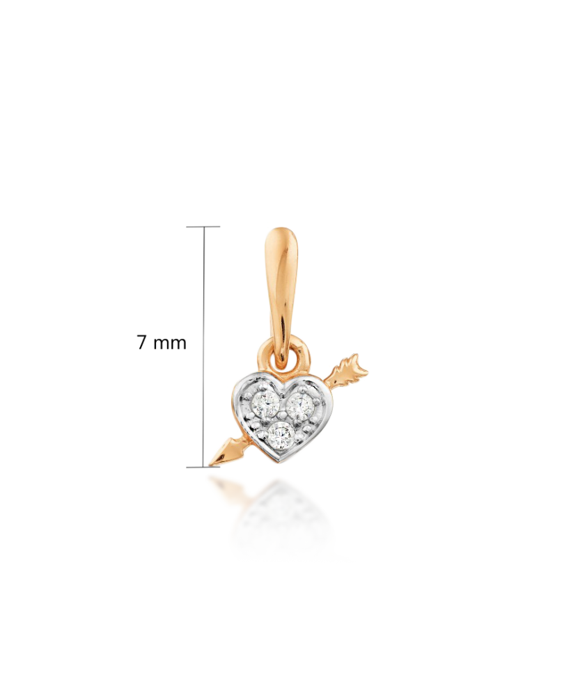 Gold pendant with zircons