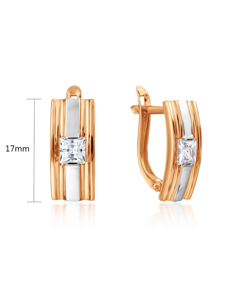 Auksiniai auskarai su cirkoniu  - Goldinga