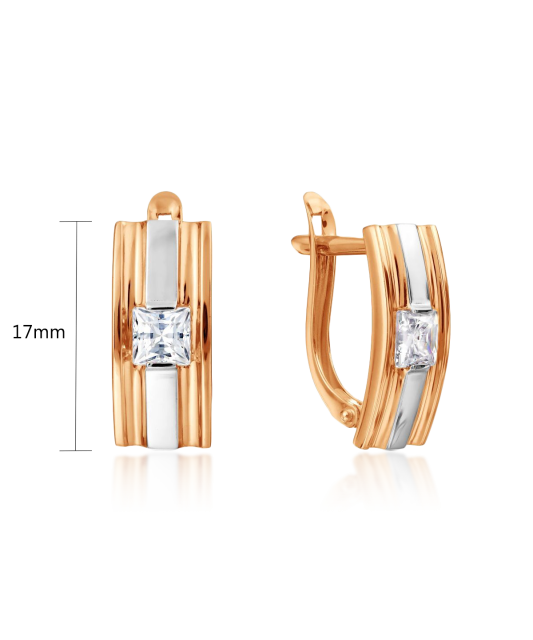 Auksiniai auskarai su cirkoniu  - Goldinga