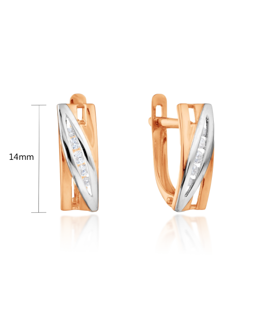 Auksiniai auskarai su cirkoniais  - Goldinga