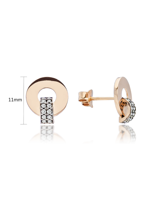 Auksiniai auskarai su cirkoniai  - Goldinga