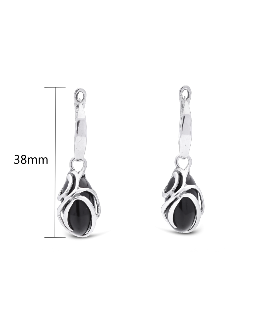 Sterling silver earrings with onyx