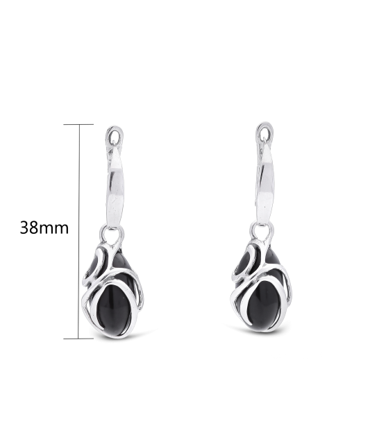 Sterling silver earrings with onyx