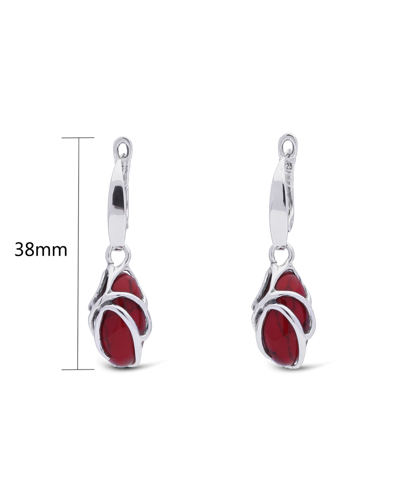 Sterling silver earrings with coral