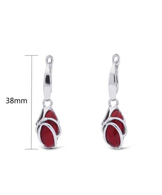 Sterling silver earrings with coral