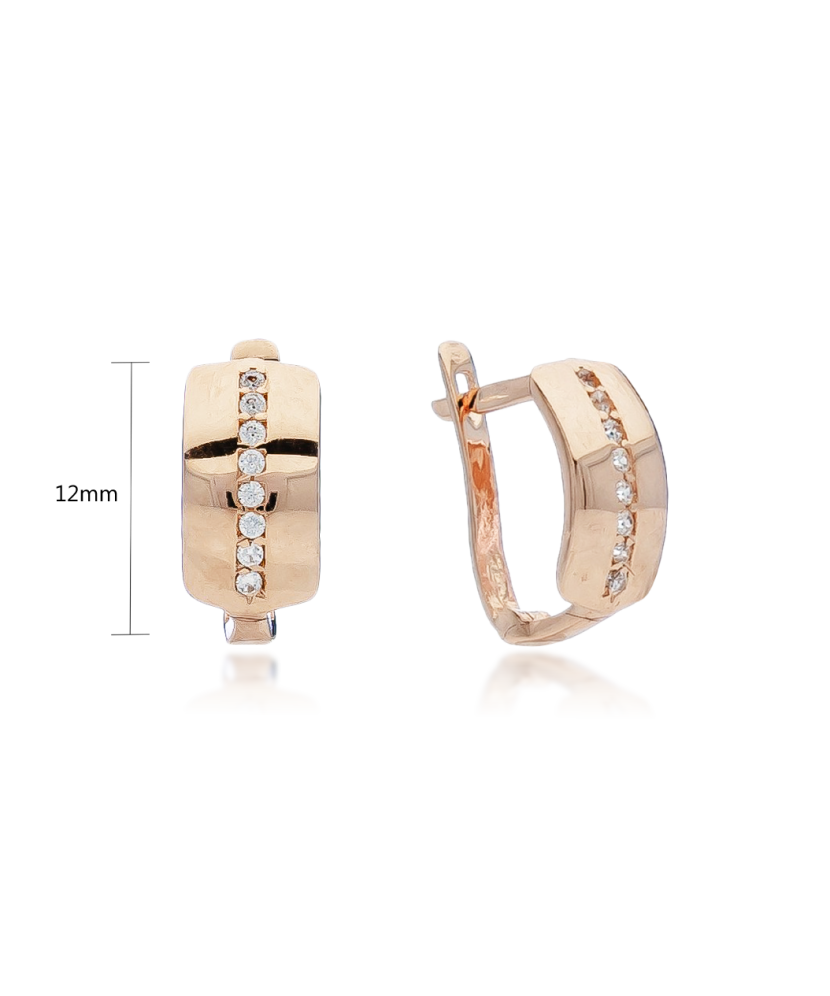 Gold earrings with zircons