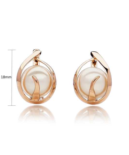 Auksiniai auskarai su perlu  - Goldinga