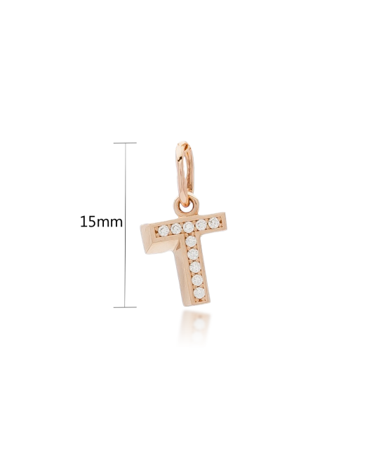 Auksinis pakabukas su cirkoniais raidė "T"  - Goldinga