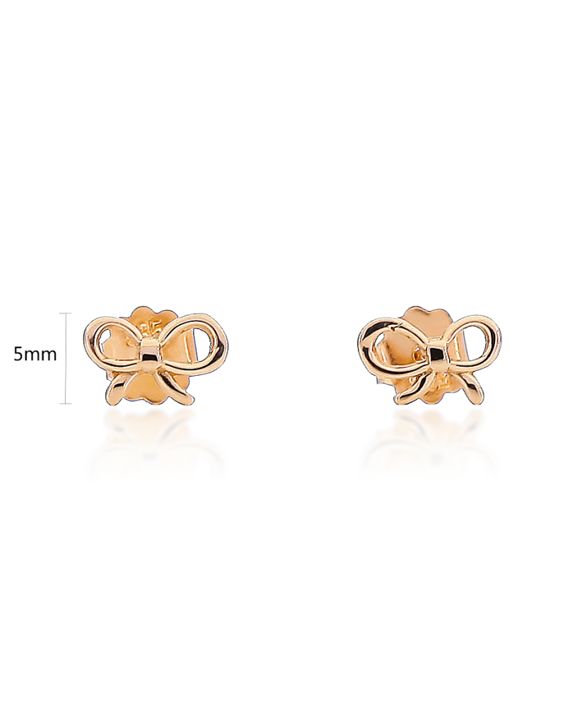 Gold earrings "ribbon"