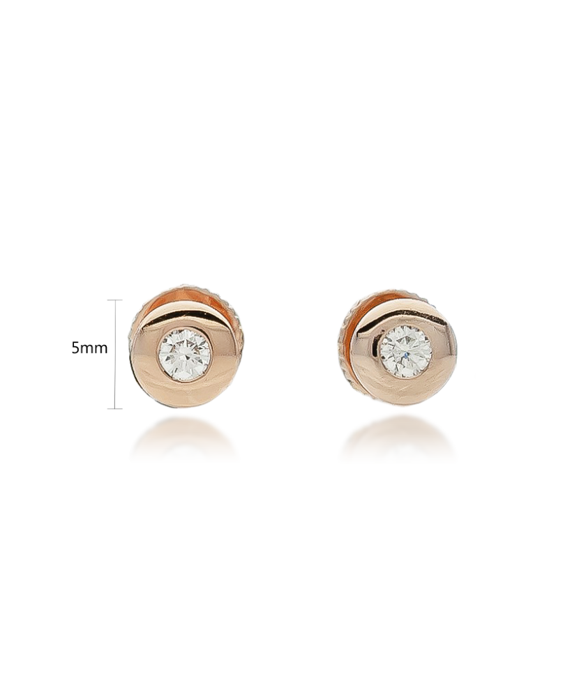 Auksiniai auskarai su briliantu  - Goldinga