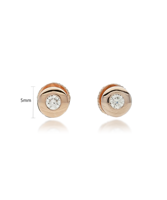 Auksiniai auskarai su briliantu  - Goldinga