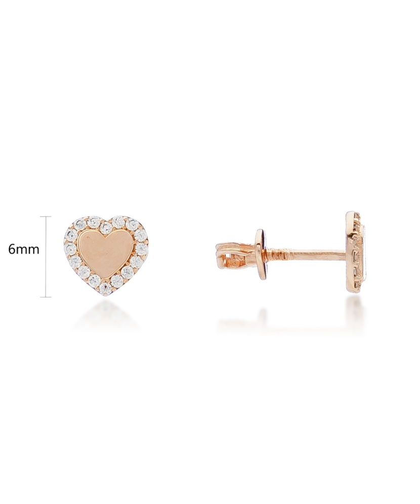 Gold earrings with zircons