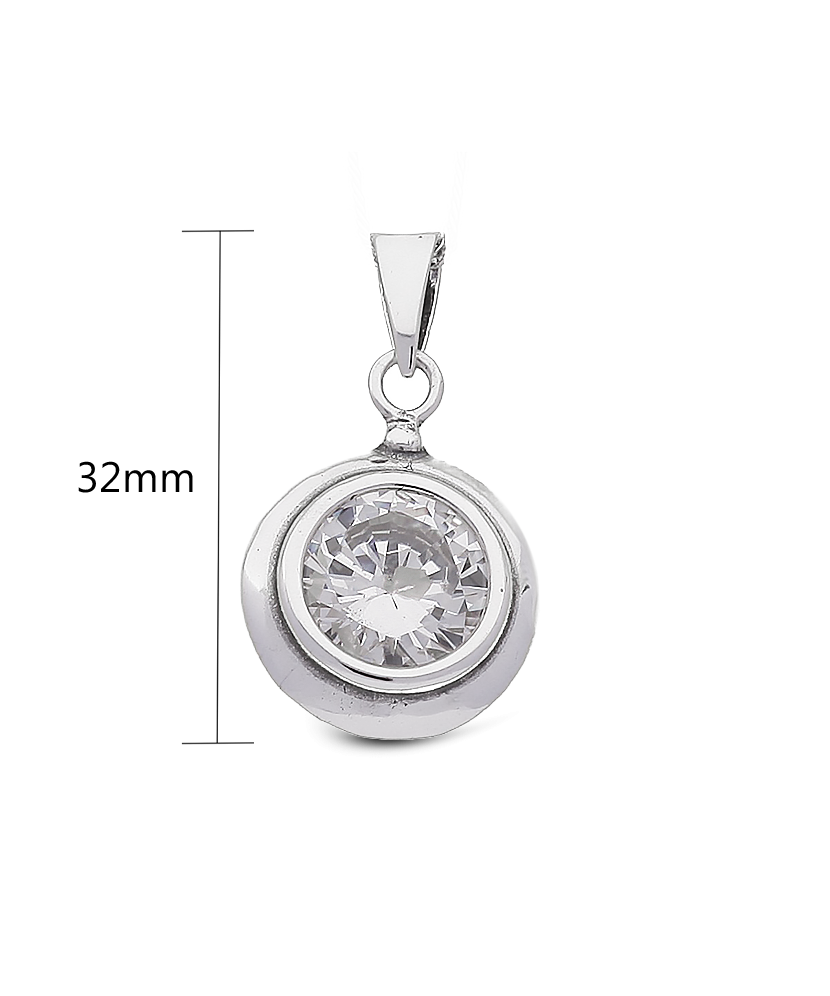 Sterling silver pendant with zirconium